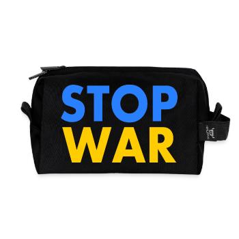 Stop war - Recycled Toiletry Zip Bag - black - Front