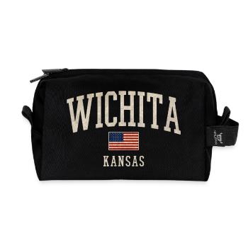 Wichita Kansas Vintage Flag Arch - Recycelte Kulturtasche - Schwarz - Vorne