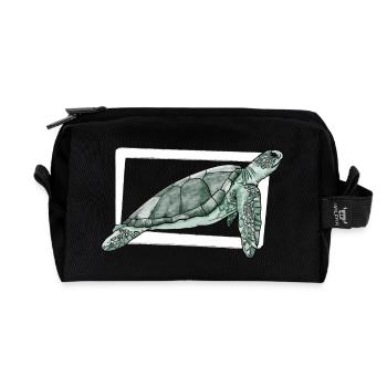 Schildkröte / Reptil / Meer / Ozean / Tier / See - Recycelte Kulturtasche - Schwarz - Vorne
