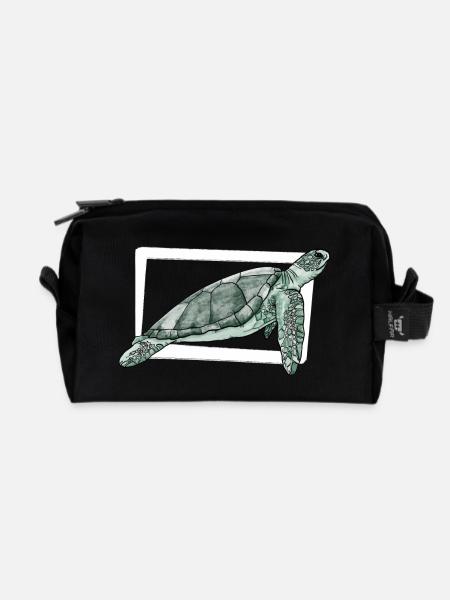 Schildkröte / Reptil / Meer / Ozean / Tier / See - Recycelte Kulturtasche - Schwarz