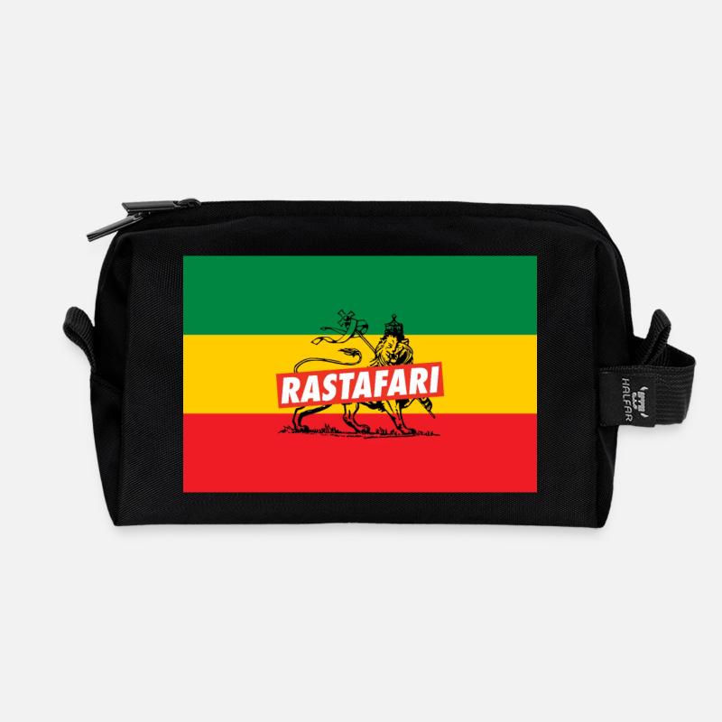 REGGAE FLAGGE - RASTA LION - JAH RASTAFARI - Recycelte Kulturtasche - Schwarz