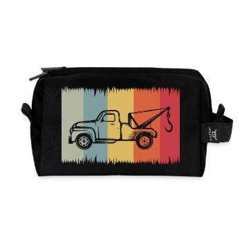 Retro Abschleppdienst Silhouette – Vintage Fahrzeu - Recycelte Kulturtasche - Schwarz - Vorne