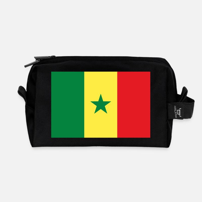 Drapeau Sénégal / Senegal flag - Recycled Toiletry Zip Bag - black