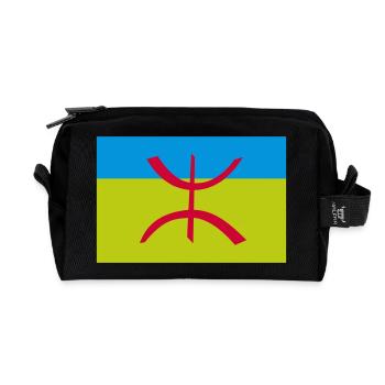 Drapeau Berbère Amazigh Algérie - Trousse de toilette en tissu recyclé - noir - Devant