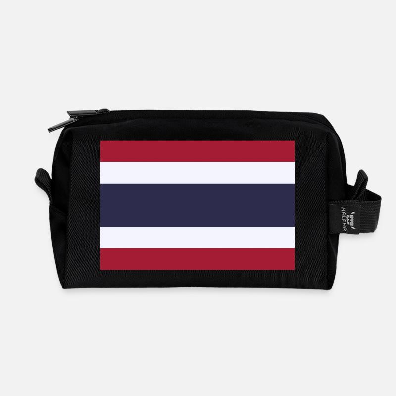 Thailand flag / Drapeau Thaïlande - Trousse de toilette en tissu recyclé - noir