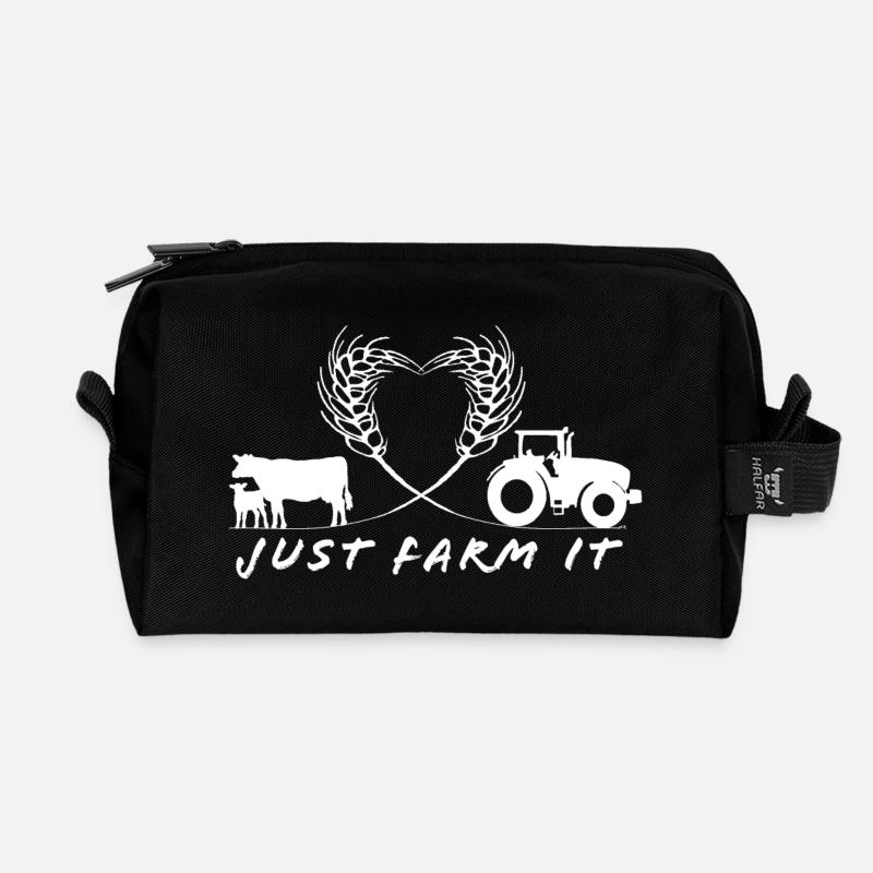 Just farm it_heart - Recycelte Kulturtasche - Schwarz