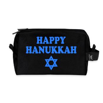 HAPPY HANUKKAH - Recycelte Kulturtasche - Schwarz - Vorne