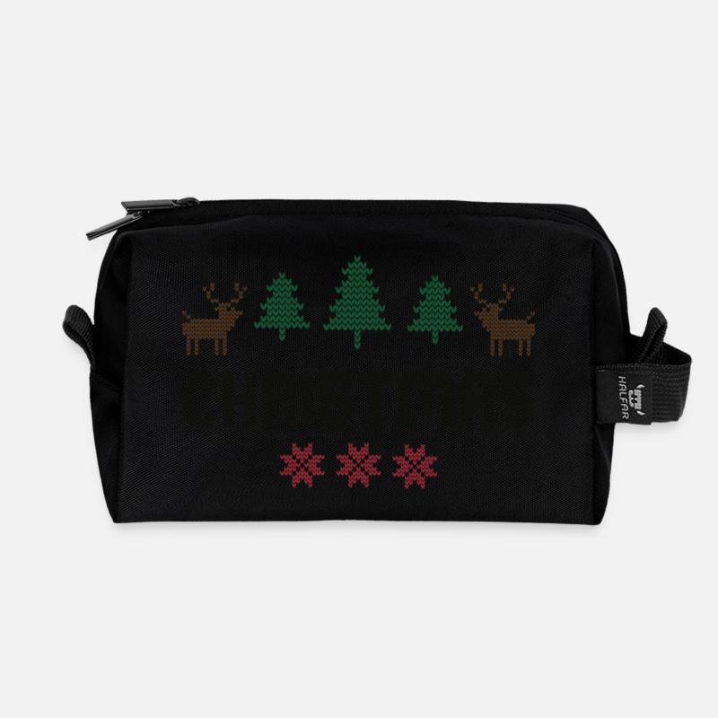 Weihnachten - Recycelte Kulturtasche - Schwarz