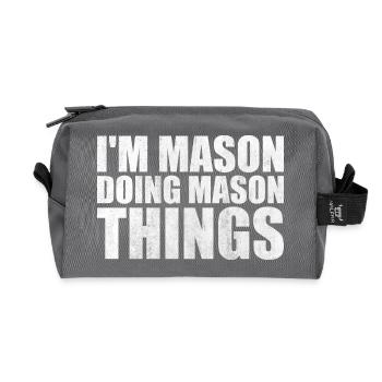I'm Mason Doing Mason Things - Trousse de toilette en tissu recyclé - anthracite - Devant