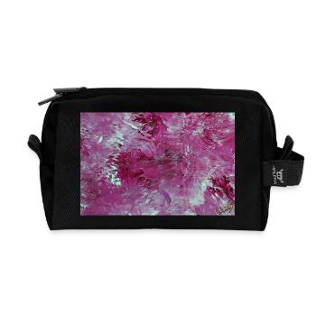 Abstract sea of flowers - Recycled Toiletry Zip Bag - black - Front