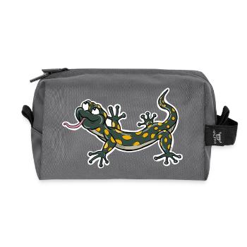 Lizard Climber - Recycled Toiletry Zip Bag - anthracite - Front