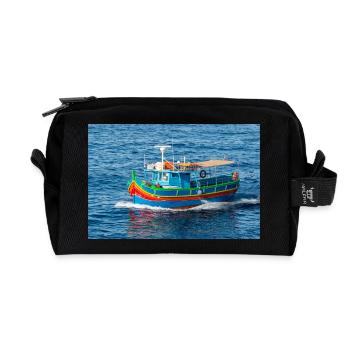 Malta traditionelles Fischerboot Luzzu - Recycelte Kulturtasche - Schwarz - Vorne