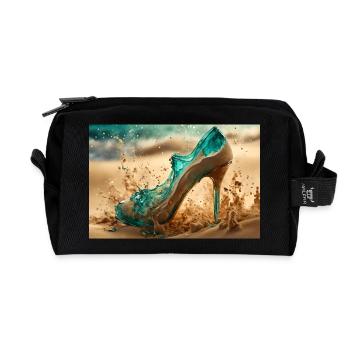 High Heel im Wüstensand - KI - Recycelte Kulturtasche - Schwarz - Vorne