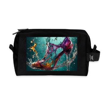 Color explosion in water 2 - AI - Recycled Toiletry Zip Bag - black - Front
