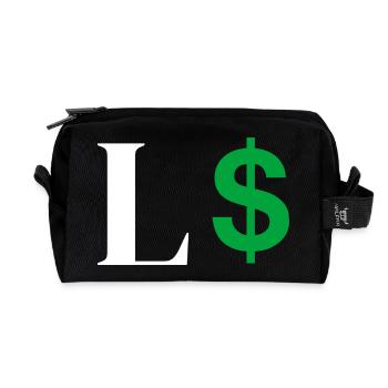 Letter l dollar - Recycled Toiletry Zip Bag - black - Front