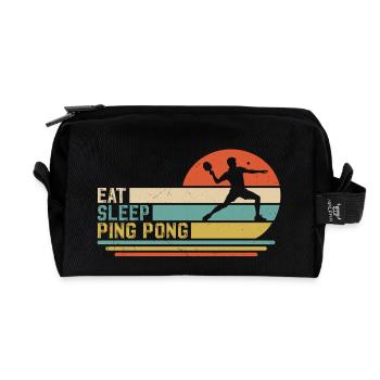 Eat Sleep Ping Pong T Shirt - Recycled Toiletry Zip Bag - black - Front