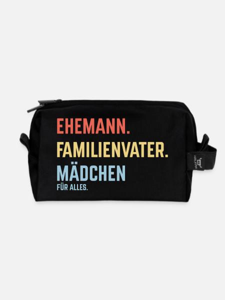 Ehemann Familienvater Mädchen Für Alles (3C) - Recycelte Kulturtasche - Schwarz