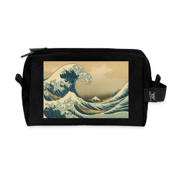 vague - Trousse de toilette en tissu recyclé - noir - Devant