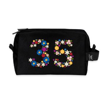 Fleurs 35 - Trousse de toilette en tissu recyclé - noir - Devant