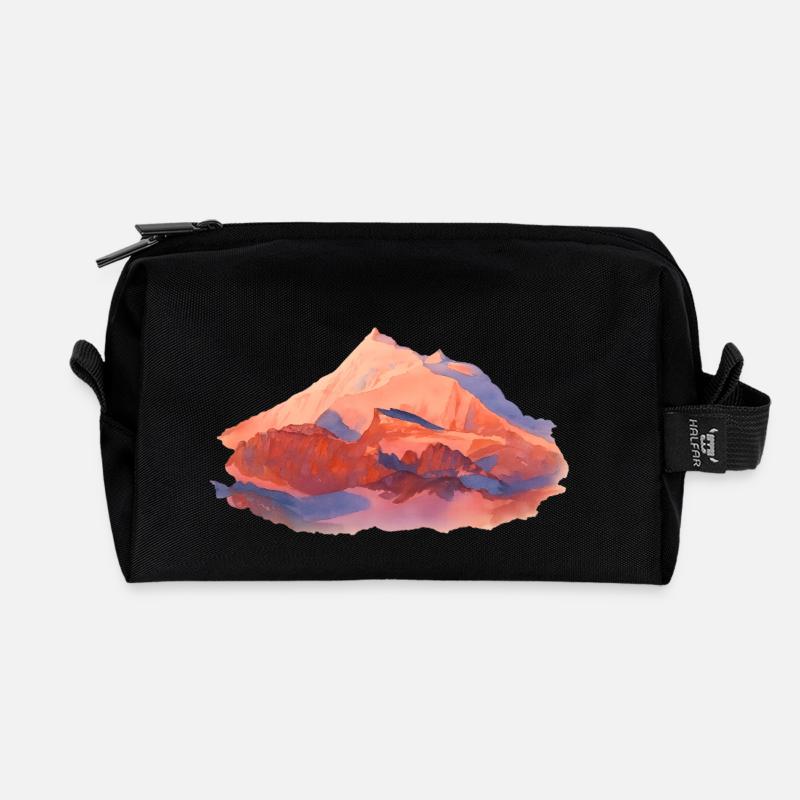 Weisshorn VS 4505m aquarell - Recycelte Kulturtasche - Schwarz
