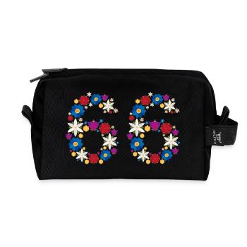 Fleurs 66 - Trousse de toilette en tissu recyclé - noir - Devant