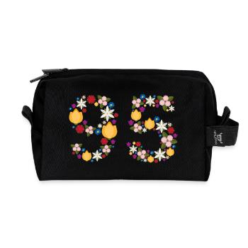 Fleurs 95 - Trousse de toilette en tissu recyclé - noir - Devant