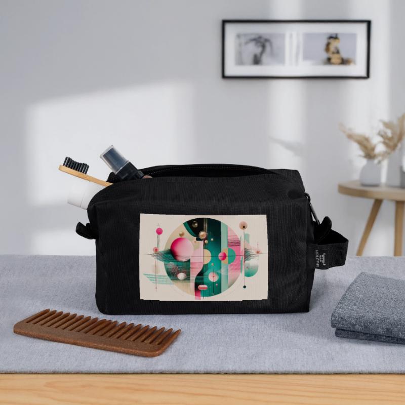 Abstrakte Komposition mit Farbflug Recycelte Kulturtasche