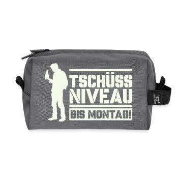 Tschüss Niveau bis Montag - Recycelte Kulturtasche - Anthrazit - Vorne