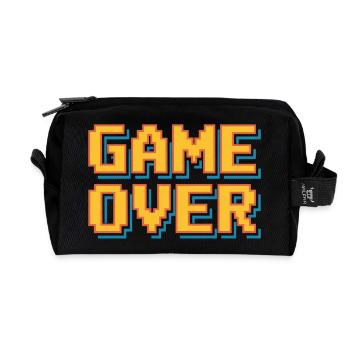 Game Over Rétro Pixel Arcade Gamer Spruch - Trousse de toilette en tissu recyclé - noir - Devant