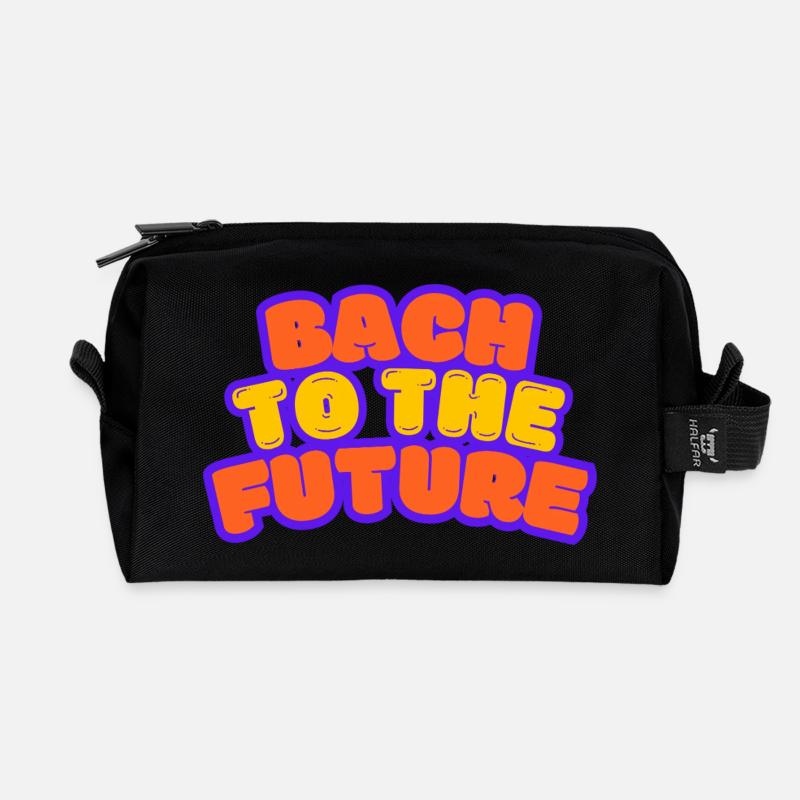 Bach to the Future Johann Sebastian Bach - Recycelte Kulturtasche - Schwarz
