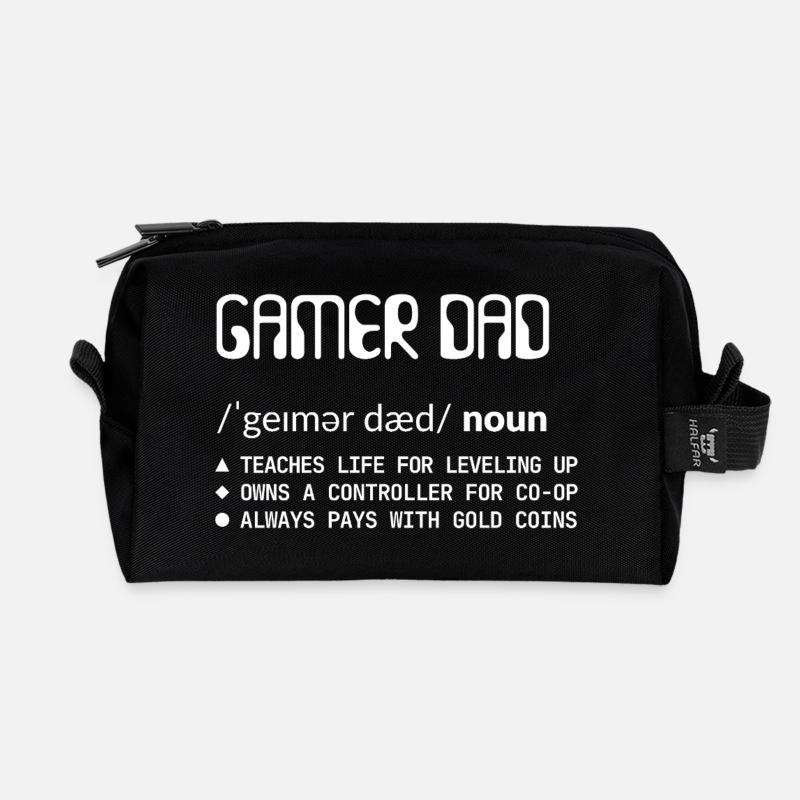 Gamer Dad - Konsolen Papa Weiss - Recycelte Kulturtasche - Schwarz