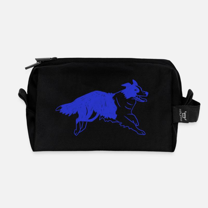 Border Collie Hund Laufen - Recycelte Kulturtasche - Schwarz