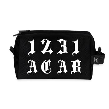 Monogramme gothique 1231 - Trousse de toilette en tissu recyclé - noir - Devant