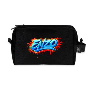 GRAFFITI-NAME ENZO FÜR PERFEKTES GESCHENK DRUCKBAR - Recycelte Kulturtasche - Schwarz - Vorne