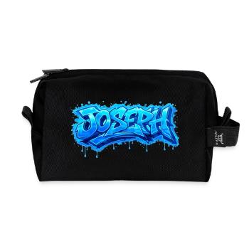 GRAFFITI NAME JOSEPH FOR PERFECT GIFT PRINTABLE - Recycled Toiletry Zip Bag - black - Front