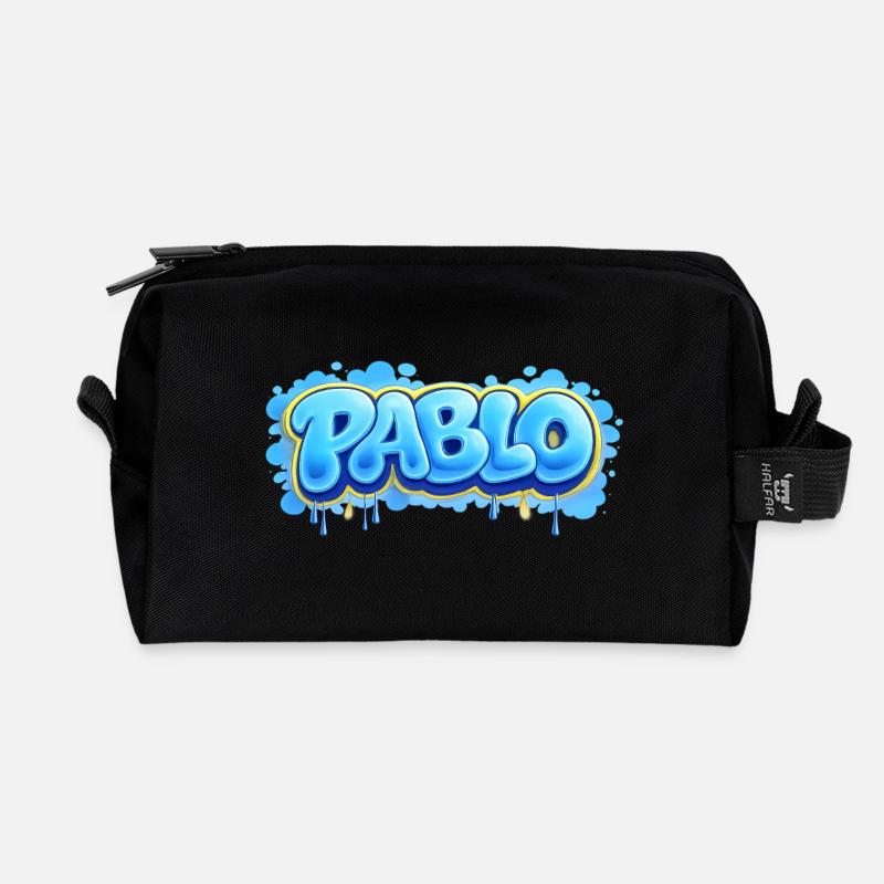 PABLO GRAFFITI NAME FÜR PERFEKTES GESCHENK DRUCKBAR - Recycelte Kulturtasche - Schwarz