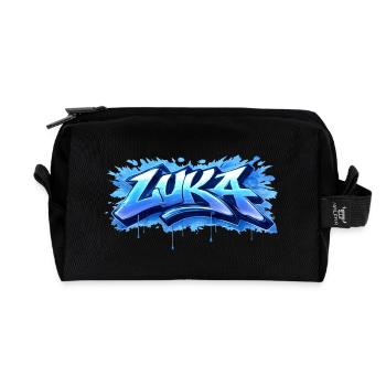 LUKA GRAFFITI NAME FÜR PERFEKTES GESCHENK DRUCKBAR - Recycelte Kulturtasche - Schwarz - Vorne