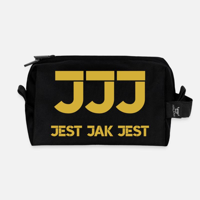 Es ist, wie es ist – Logo - Recycelte Kulturtasche - Schwarz