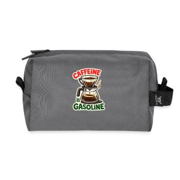 Caffeine is Gasoline. Barista Coffee Design. - Recycled Toiletry Zip Bag - anthracite - Front