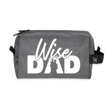 Wise Dad Silhouette Fatherhood Parenting - Recycled Toiletry Zip Bag - anthracite - Front