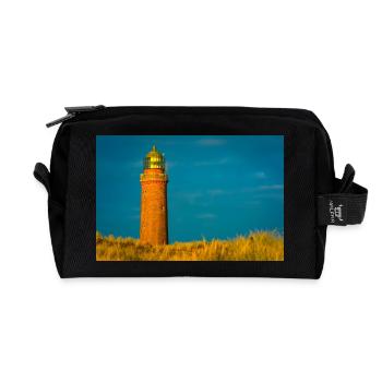 Phare au coucher du soleil - Trousse de toilette en tissu recyclé - noir - Devant