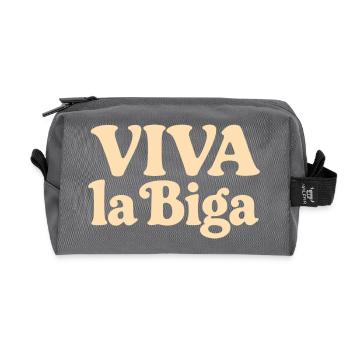 Viva la Biga - Long live the pre-dough! - Recycled Toiletry Zip Bag - anthracite - Front