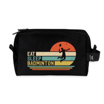 badminton - Recycelte Kulturtasche - Schwarz - Vorne