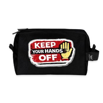 Keep Your Hands Off Respect Boundaries Sticker - Recycled Toiletry Zip Bag - black - Front
