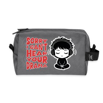 Anti-Drama Headphones Manga Relatable - Recycled Toiletry Zip Bag - anthracite - Front