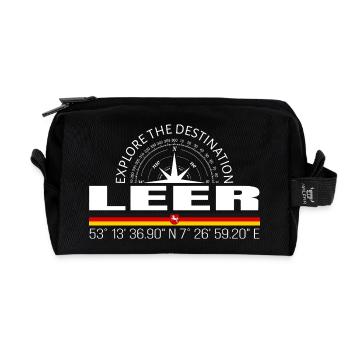 Leer - Recycelte Kulturtasche - Schwarz - Vorne