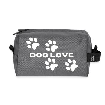 Dog Love – Pfoten - Recycelte Kulturtasche - Anthrazit - Vorne