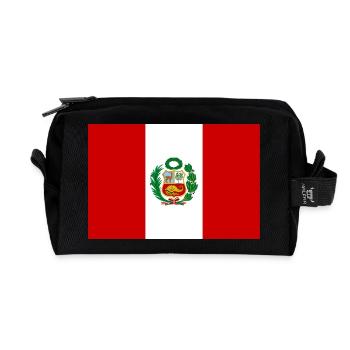 Peru Flagge Fahne - Recycelte Kulturtasche - Schwarz - Vorne
