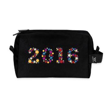 Fleurs 2016 - Trousse de toilette en tissu recyclé - noir - Devant