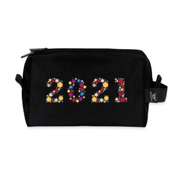 Fleurs 2021 - Trousse de toilette en tissu recyclé - noir - Devant